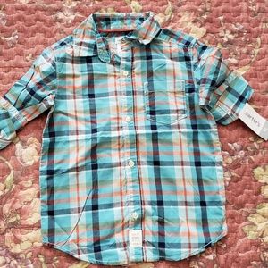 NWT 4T Checkered Botton Down Shirt